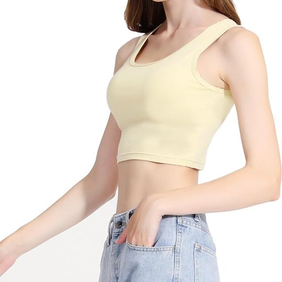 KKP Soft Yellow Crop Top Tank Top NEW!!! - Picture 4 of 11